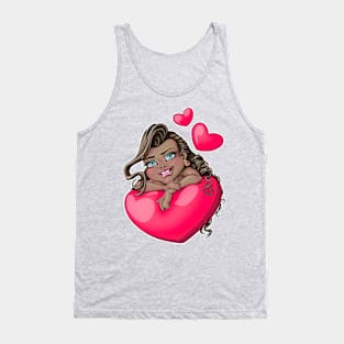 Girl in love brown hair blue eyes Tank Top